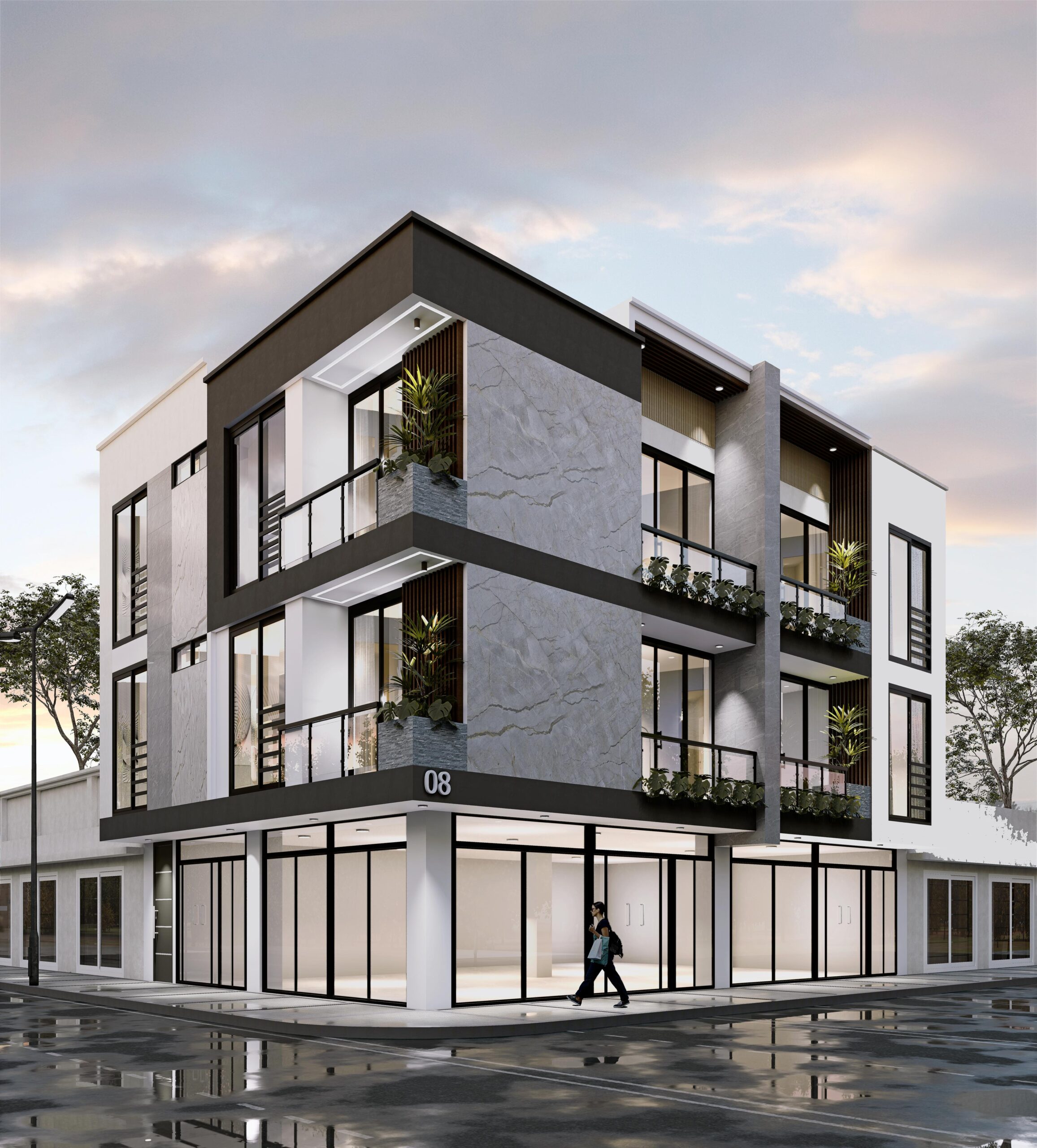 Edificio moderno 3 pisos